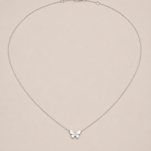 Tiny Silver Butterfly Pendant