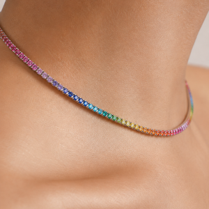 Rainbow Tennis Necklace